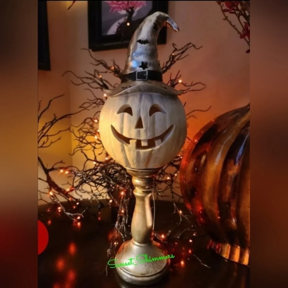 WHITE PUMPKIN HEAD JACK-O-LANTERN LIGHT UP HALLOWEEN (20